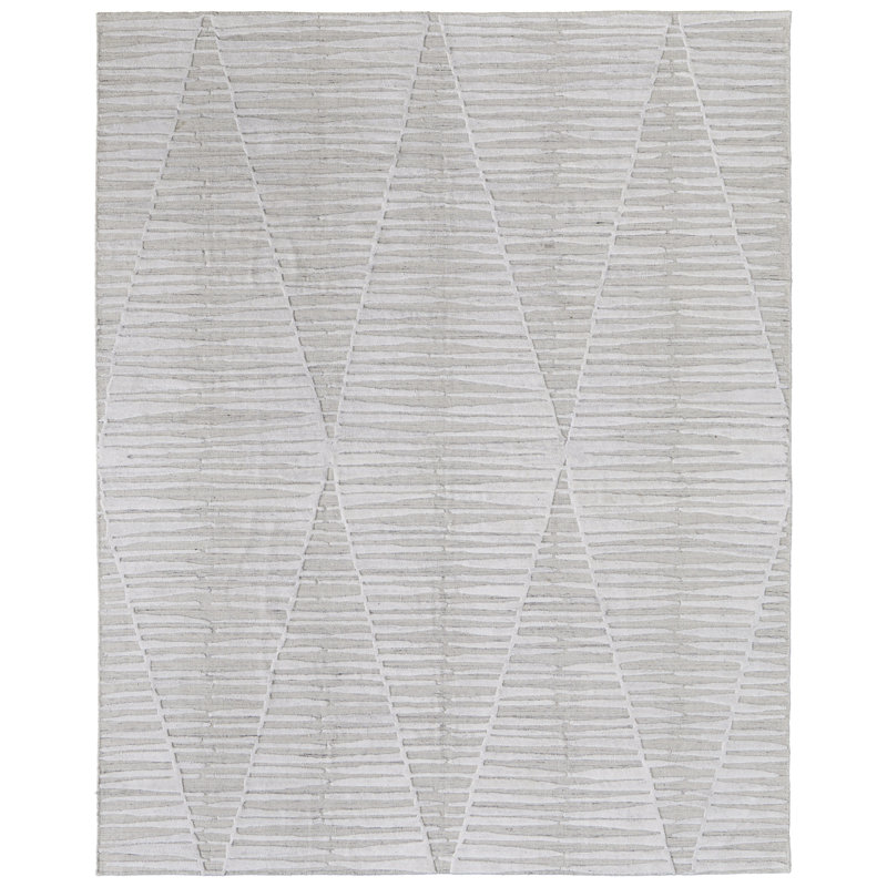 Elias Modern Geometric Ivory Area Rug, Rectangle 10' x 14'