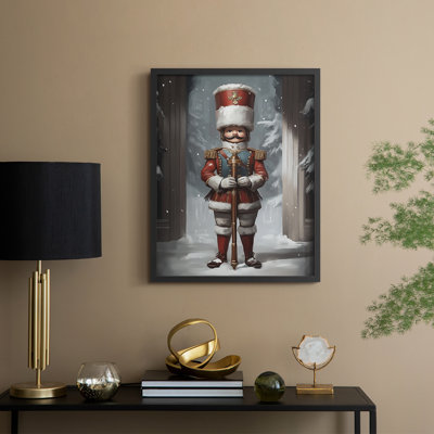Art des Fêtes de Noël - série 2 V, reproduction encadrée - bois massif