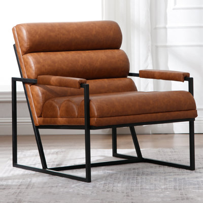 Upholstered Accent Chair With Metal Legs Comfy Armrest Slipper Chair For Reading Room, Living Room by 17 Stories