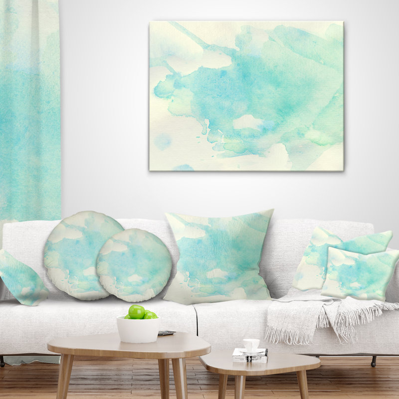 Stain of Imagination - Coussin imprimé abstrait, 16 po x 1 po, Coussin décoratif