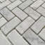 12 in. x 11 in. Herringbone Glazed Marble Tile