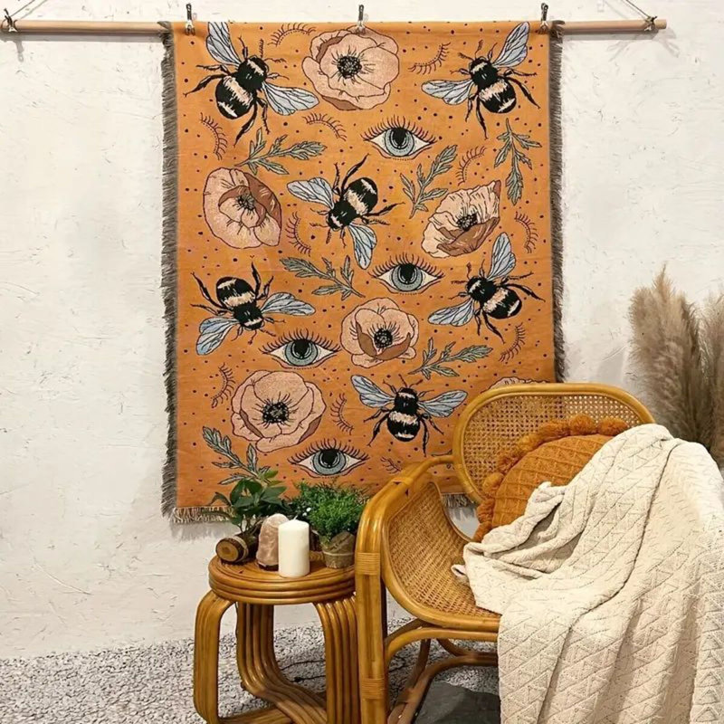 Bohemian-Inspired Woven Blanket For Sofas End Beds And Naps. Retro Pattern Machine Washable And A Home Decor Throw.