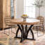 Rustic Modern Round Pine Wood Dining Table