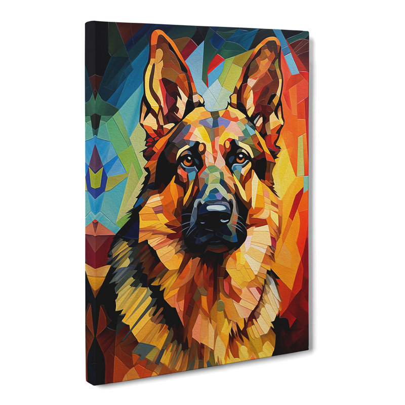 German Shepherd Orphism No.2 - Wrapped Canvas