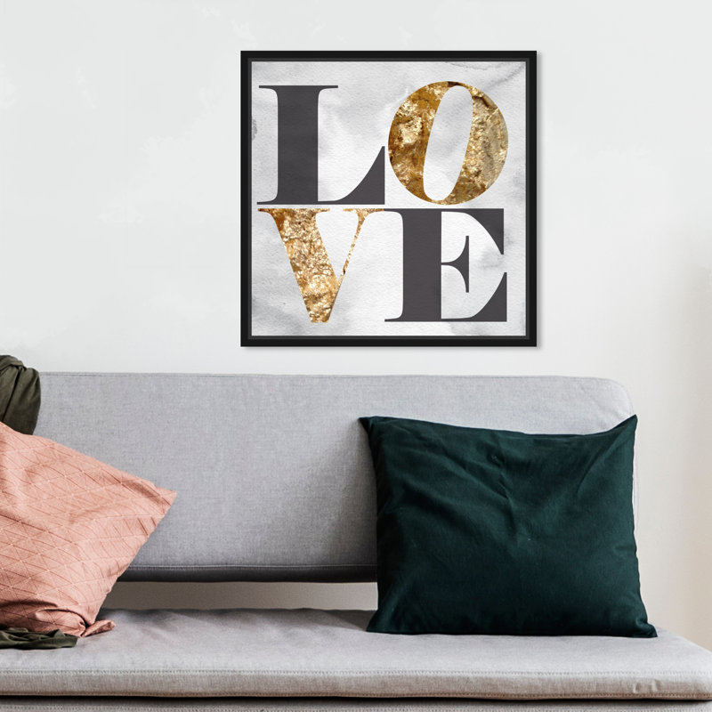 «Build on Love Stone», impression sur toile, H 12 po x l 12 po, Cadre noir