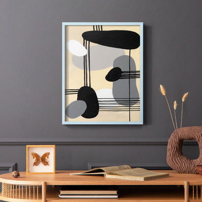 «Interconnected Shapes II», reproduction encadrée - bois massif