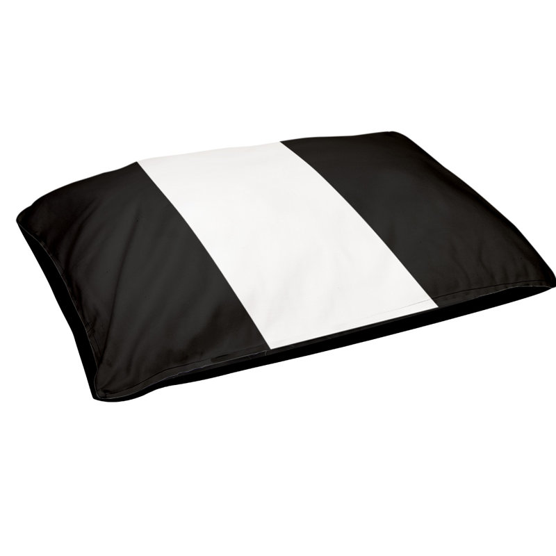 Coussin Oakland, Petit (l 28 po x P 18 po x H 6 po), Noir / blanc