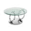 Table basse par satellite en verre transparent