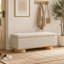 Repose-pieds de 50 po avec banc de rangement rembourré moderne avec rangement intérieur, tissu avoine, banc de bout de lit pour la chambre à coucher et le salon