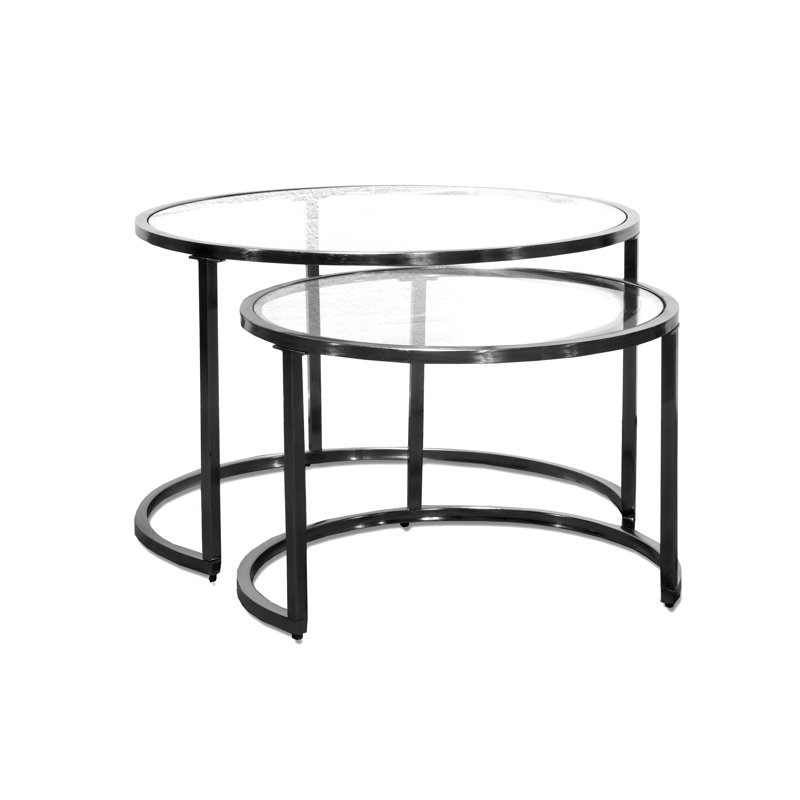 Table basse ronde A384B6F6A6154415ACED6A65451FD1F5 (ensemble de 2), Noir