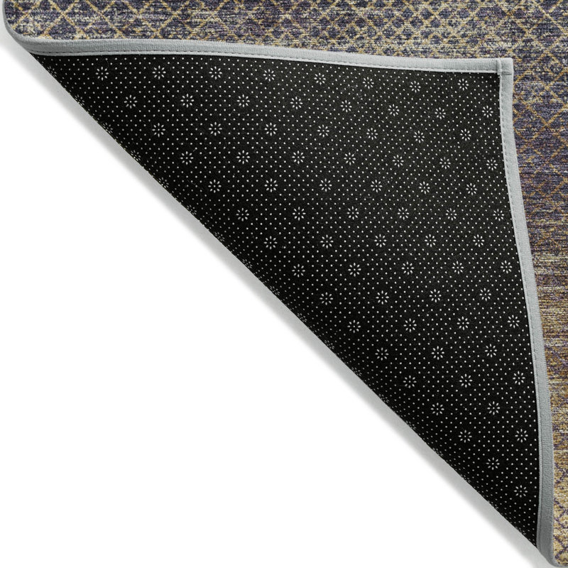 Tapis aubergine Xhevrie intérieur / extérieur lavable à la machine, Rectangulaire 3 pi x 5 pi