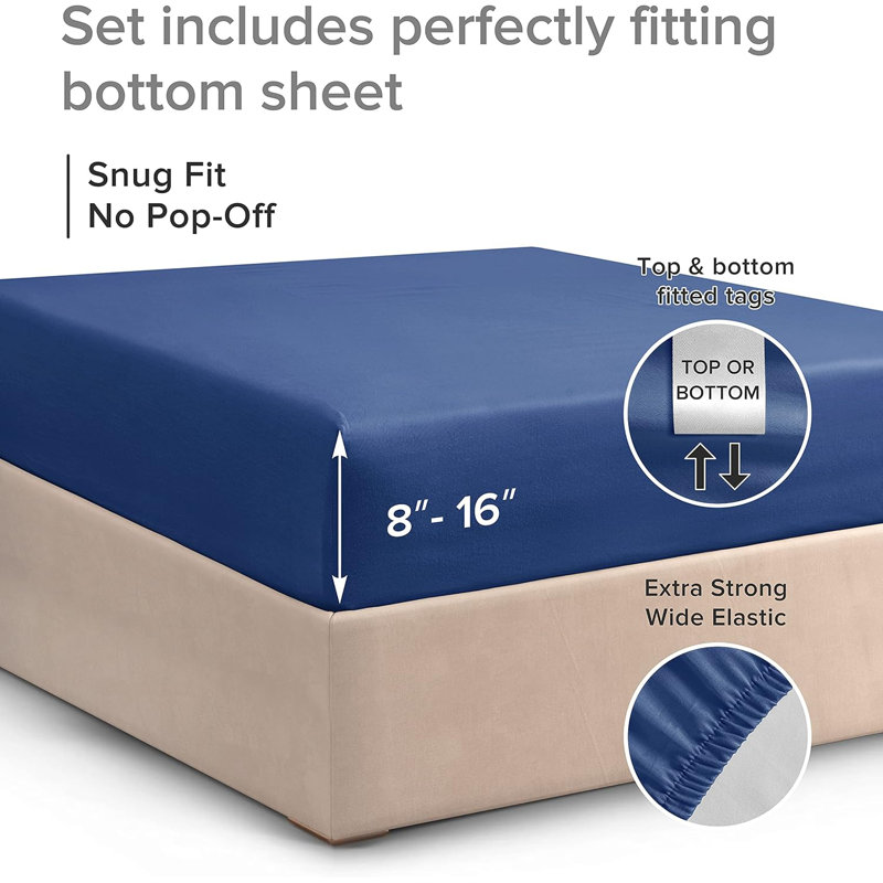 100% Cotton Fitted Sheet Only, 400 Thread Count Hotel Luxury Bedding, Soft & Breathable, Deep Pocket 8–16 Inch Mattress Fit