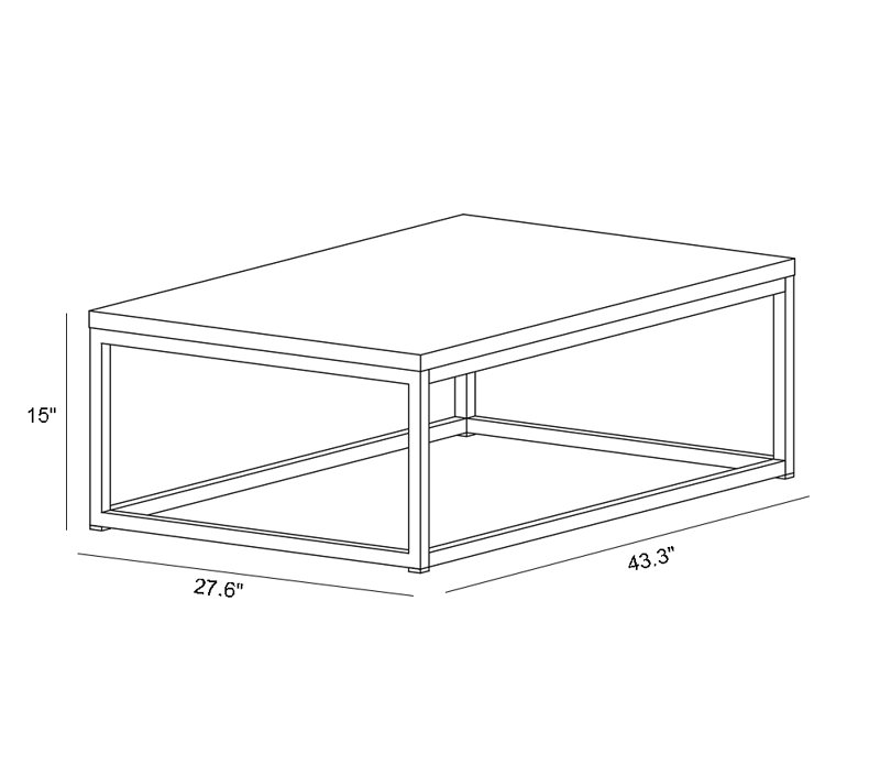 Table basse à cadre extensible