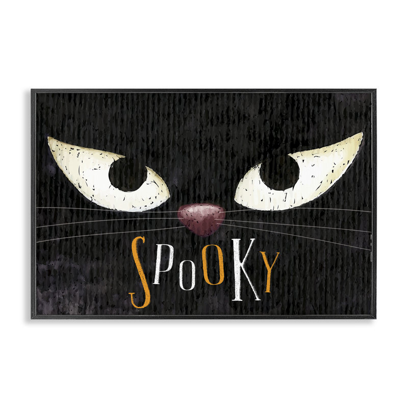 «Spooky Cat Eyes», estampe numérique par Nicole DeCamp, Cadre noir, H 16 po x l 24 po