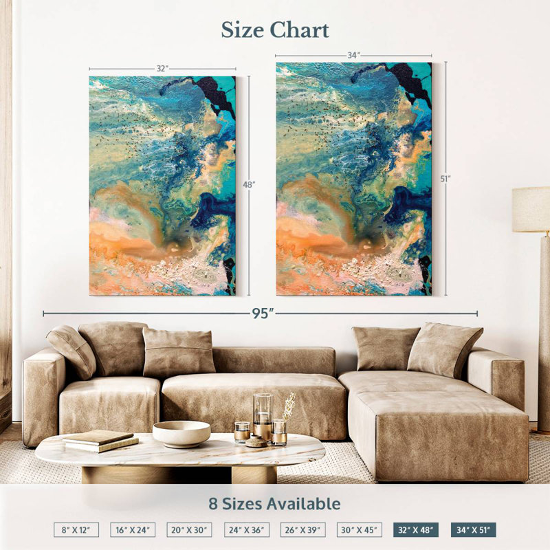 Avery Orange Coral Reef, 48" H x 32" W