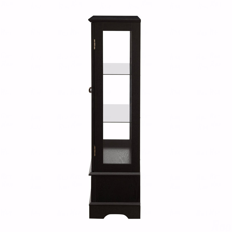 Vitrine, verre, tablettes réglables, éclairée avec - 2 portes élégantes