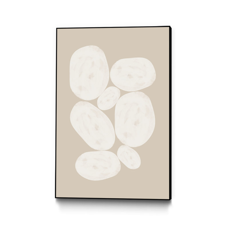 White Circles' Framed Canvas