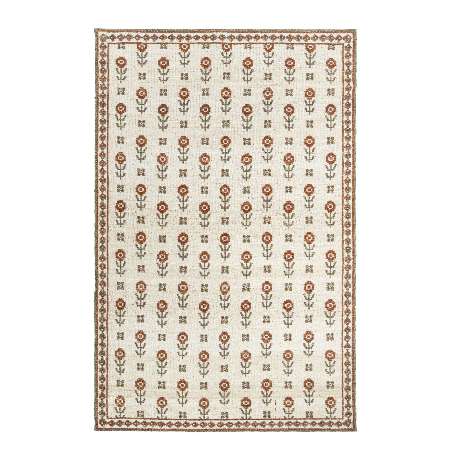 Sofia Floral Indoor/Outdoor Area Rug, Rectangle 5'6" x 8'6"
