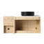 Meuble-lavabo de 42 po avec lavabo d'art en céramique, 1 tablette, 2 portes, contreplaqué - style moderne pour dalle de pierre blanche avec rangement et solution de charnières à fermeture douce
