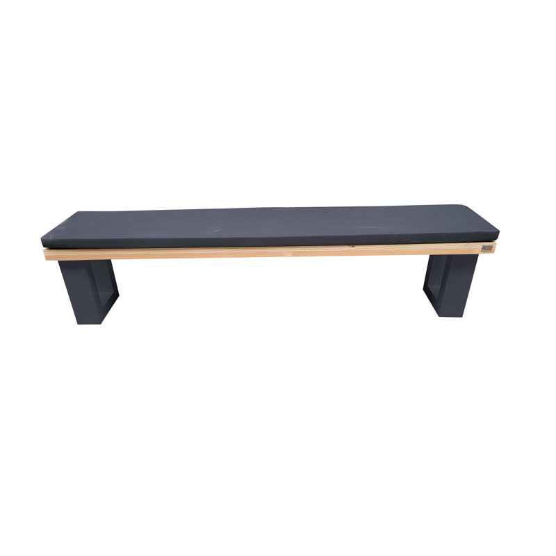 Antwun Wood Outdoor Bench, 40cm H x 170cm W x 38cm D, Black