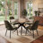 Solid Poplar Wood Square Dining Table 45" for 2-4 Person, Modern Dining Room Table With 1.18" Thick Iron Cross Legs For Kitchen, Living Room-1442326016
