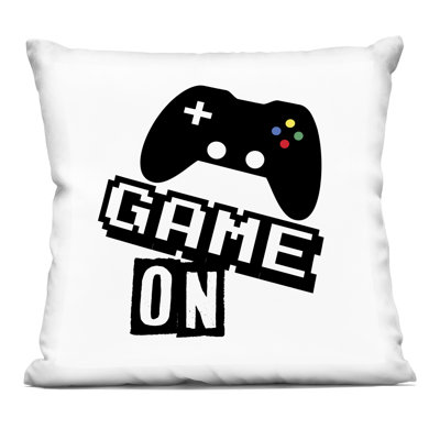 Playful Game On Decorative Printed Throw Pillow, design by Marcus Prime