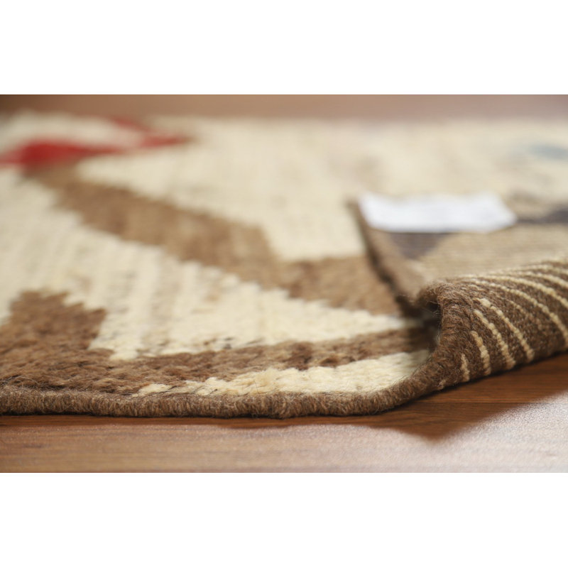 Tapis oriental marocain abstrait en laine 4 x 6