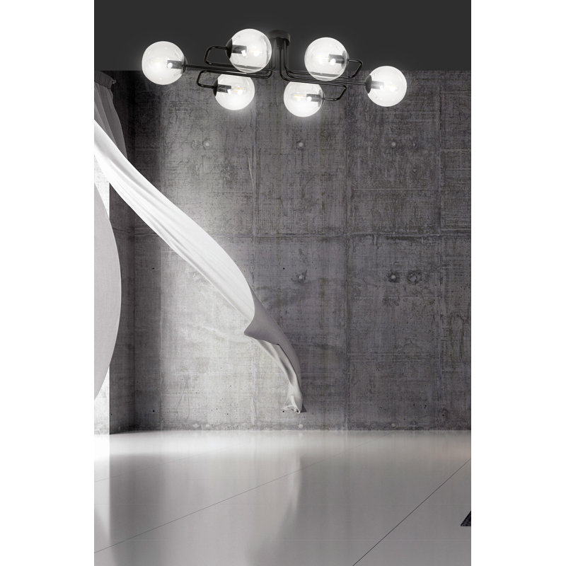 Cadesia Glass Semi Flush Mount, Transparent