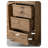 Rustic Glass-Door Narrow Cabinet, Three Drawers