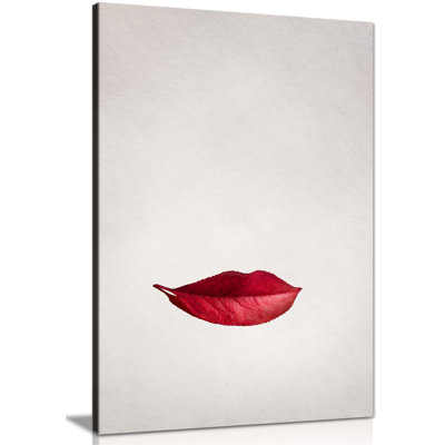 Panther Print Fine Art Prints Red Autumn Leaf Artistic Framed Canvas Prints, Pictures For Home Walls, Bedroom, Living Room & Bathroom Decor - Wrapped Canvas Art Prints