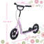 Trottinette à hauteur réglable pour enfants, structure en acier, roues de 12 pouces, finition rose, 5 à 12 ans