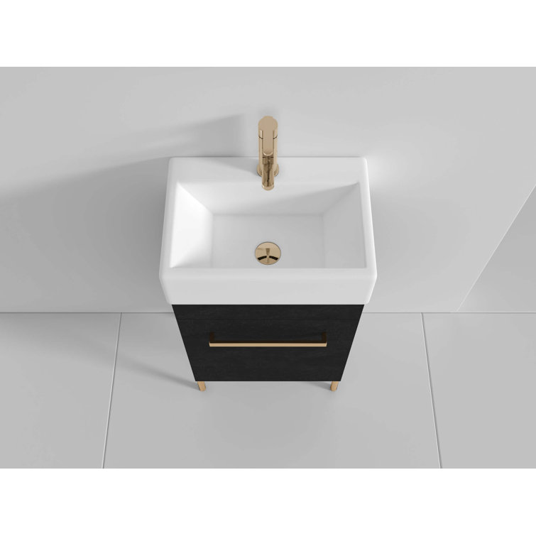 Taft Avenue 17'' Single Bathroom Vanity with Solid Surface Top