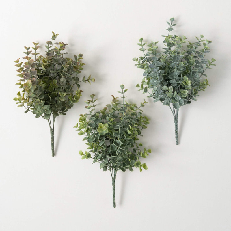 Ensemble de 3 buissons d'eucalyptus artificiel 13 po