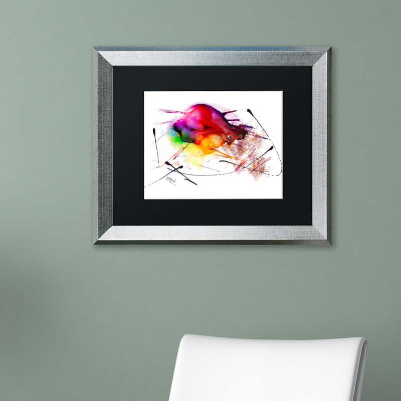 Chrishona «Abstract 02», reproduction d'art encadrée, Noir, H 11 po x l 14 po x P 0,5 po, Cadre noir