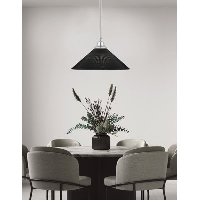Stem Hung Aleshire Shown In Chrome Finish With 16" Black Matrix Glass