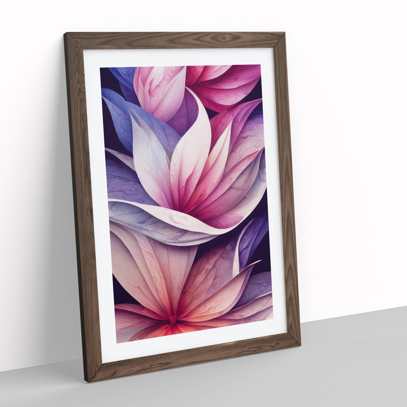 Wondrous Watercolour Flowers No.4 - Framed Print, 46cm H x 34cm W x 2cm D, Walnut Framed