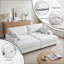 Canapé-lit surdimensionné rembourré en chenille blanc cassé avec accoudoirs et coussins décoratifs-864898233