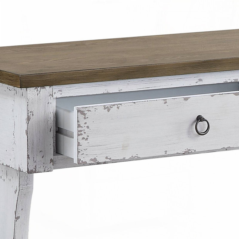 Console au fini blanc antique