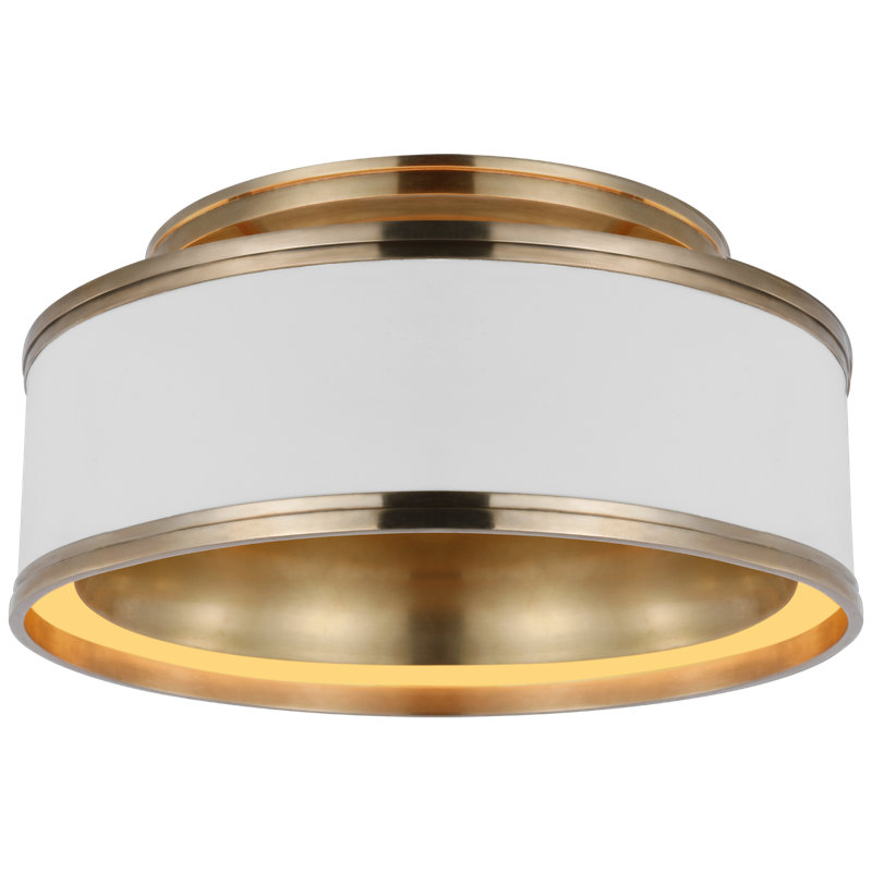 Connery 3 - Light LED Flush Mount, Antique-Burnished Brass, Matte White/Antique-Burnished Brass