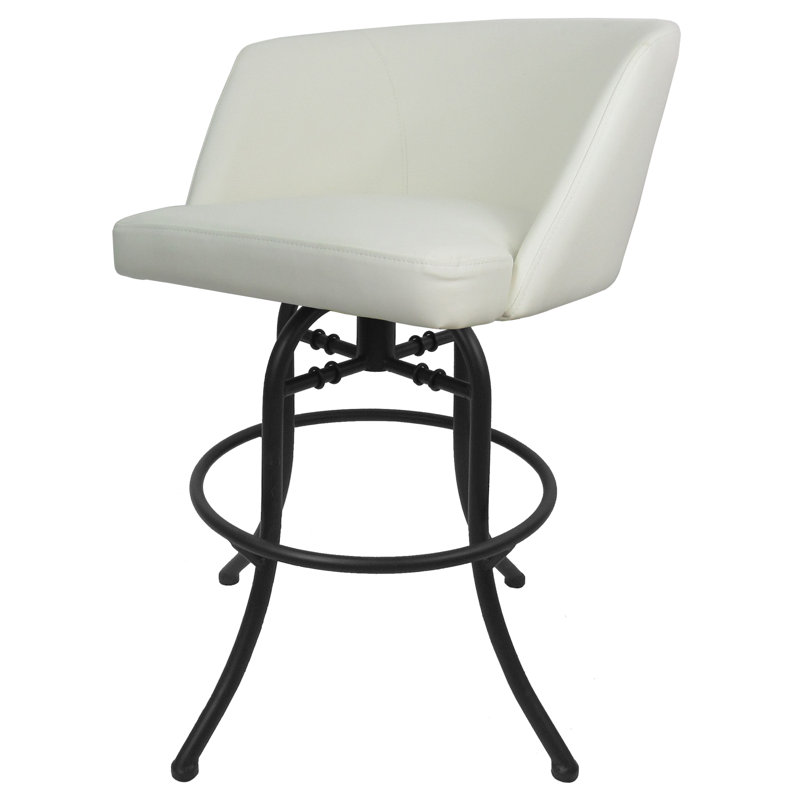 Tabouret de bar et de comptoir pivotant Hyypio, Tabouret de comptoir (siège d'une hauteur de 26 p, Blanc