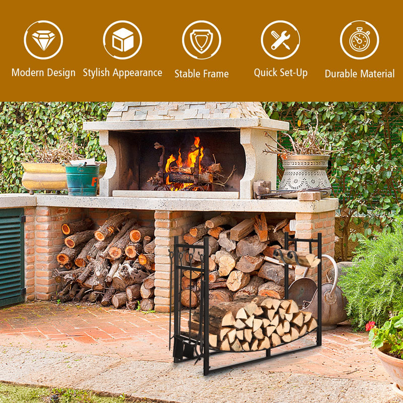 Tosca 91.4cm W x 33cm D Metal Log Store
