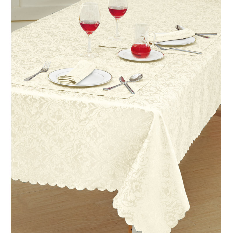 Dostie Tablecloth, 132cm W x 228cm L, Cream