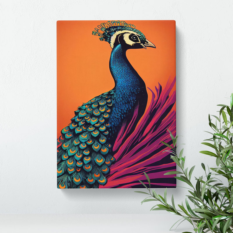 XV1022-5042X Virtuous Peacock - Print, 50cm H x 35cm W, No Matte, Wrapped Canvas