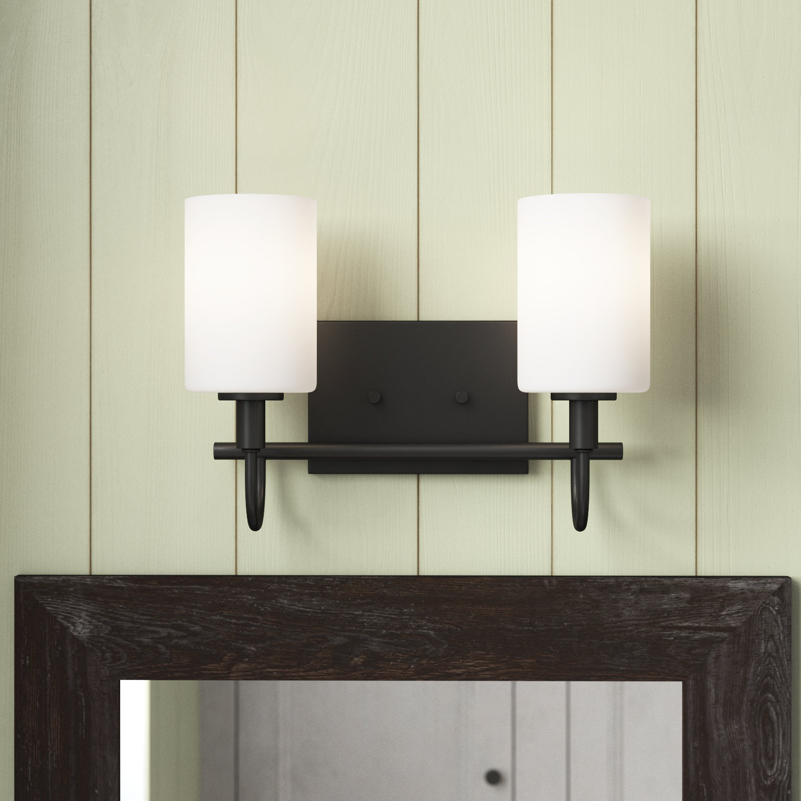 Rowley 2-Light Dimmable Vanity Light, Midnight Black