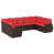 Coussin rouge / cadre brun est en rupture de stock