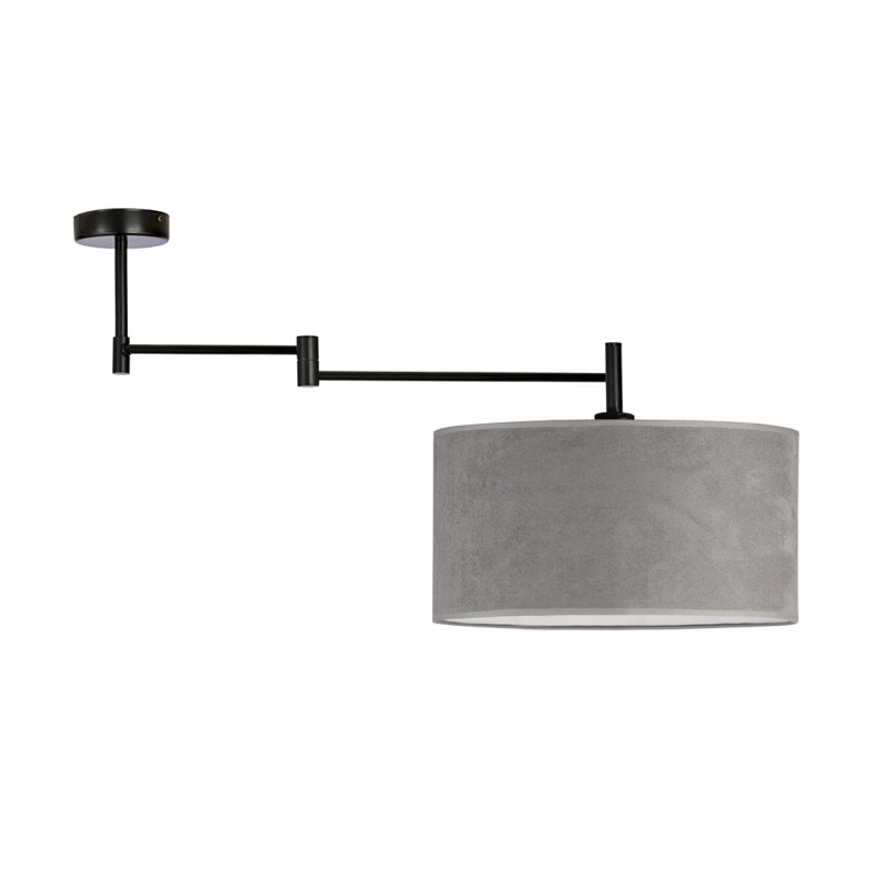 Iver Swing Arm Sconce, Grey, Black