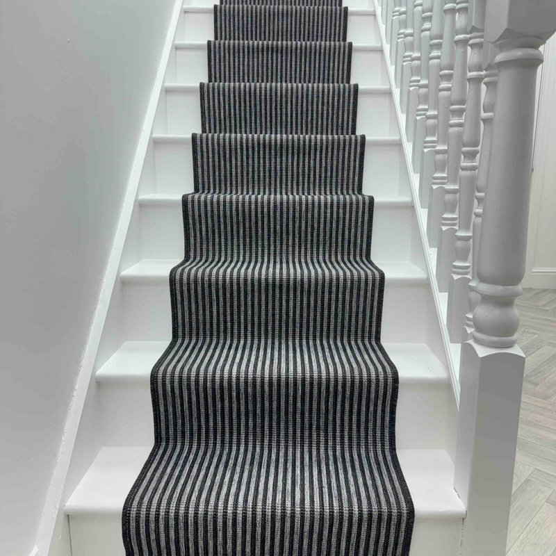 Stair Runner Striped Flatweave Area Rug, Runner 60 x 720 cm