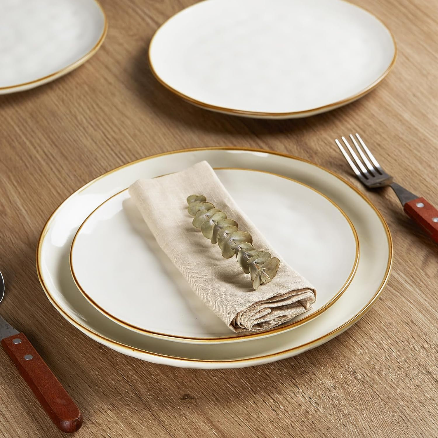 Leny 10" Dinner Plate, Vanilla White