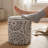 Altizer 16" Wide Gray Sunburst Handwoven Fabric Storage Ottoman