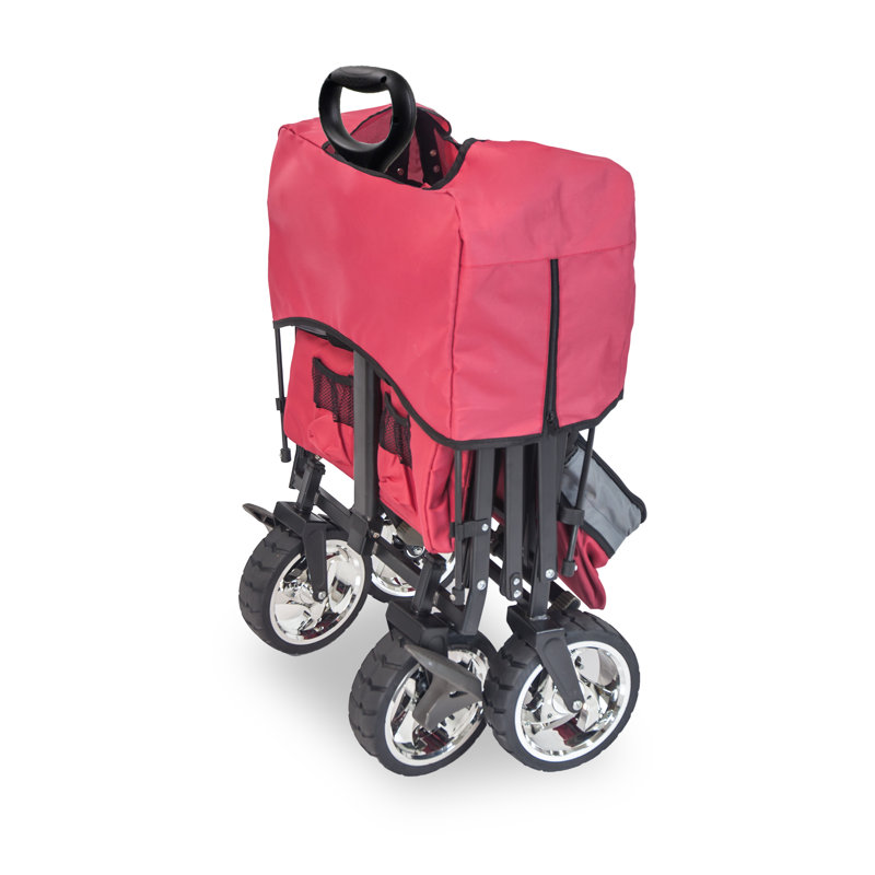 Red Folding Utility Wagon with Canopy and Brakes